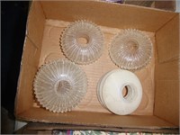 Vintage glass light parts or candle rings