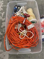 Box of Extension Cords/ Accessories