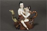 Chinese Erotic Porcelain Tea Pot,