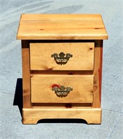 Knotty Pine 2 Drawer Side Table Bedroom