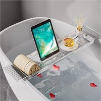 MSRP $25 Bathtub Caddy Tray - Adjustable Expandabe