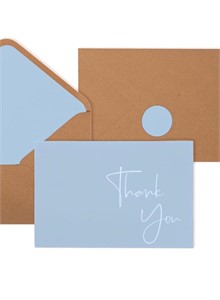 $26 100count light blue thank you cards