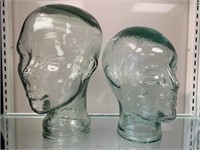 Pair of Male & Female Glass Heads