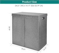 SortWise 145L Double Laundry Hamper With Lid
