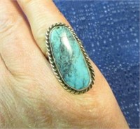 sterling native american turquoise ring -size 5.5