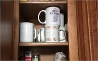 Mugs & Asst Contents of One Kitchen Cupboard