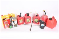 Gas Cans, Oil & Tire Iron
