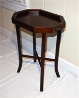 small solid mahogany butler table w stretcher base