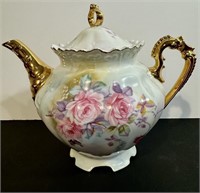 Vintage Lefton Garden Rose Tea Pot