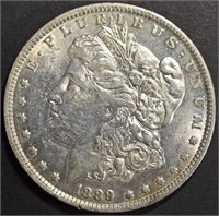 1889-O MORGAN DOLLAR AU