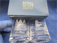 2 "royal scot" lead crystal shot glasses - nice
