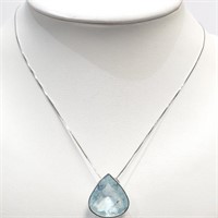 $2200 14K  Aquamarine(14.6ct) Necklace