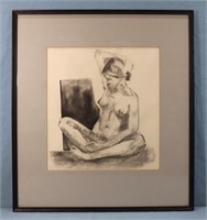 MISATA Charcoal Study of Nude Woman