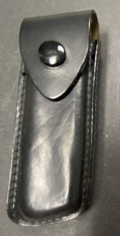 BLACK LEATHER KNIFE SHEATH