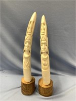 *We will not ship* Matching set of Ivory carvings