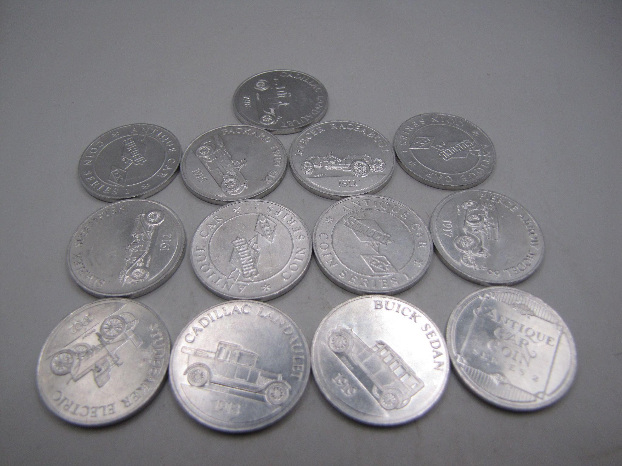 Lot of 13 Vintage Sunoco Car Tokens