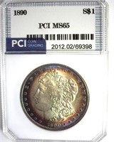 1890 Morgan MS65 LISTS $1050