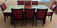 11 - DINING TABLE W/ 8 CHAIRS