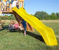 Yellow Wave Slide for a Kids Playground Set
