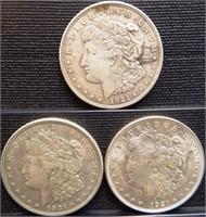 (3) 1921 Morgan Silver Dollars - Coins