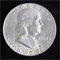 1963-D Franklin Half-Dollar Silver Coin