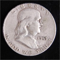 1953-D Franklin Half-Dollar Silver Coin