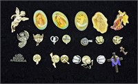 LARGEL OT OF RELIGIOUS PINS-22 PIECES