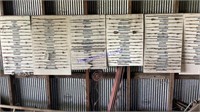 Barb wire collection & display, 7 boards