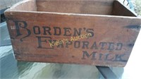 Vintage Borden evaporated wood Milk Crate