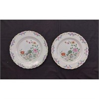 Pair of Chinese Famille Rose Plates Yixing Cheng