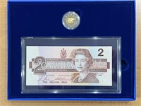 1996 Canada's $2 Proof Coin,1986 Bank Note