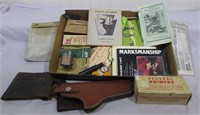 Assorted Vintage Accessories – Ephemera, leather