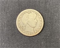 1907-O Barber Silver Quarter US 25c Coin