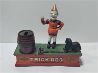 Cast Iron Circus Clown/Dog Mechanical Toy Bank