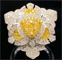 1.02ct Natural Yellow Diamond Ring 18K Gold