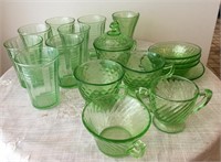 Vintage Depression Green Glass