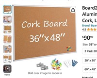 Board2by Cork Board Bulletin Board 36 x 48