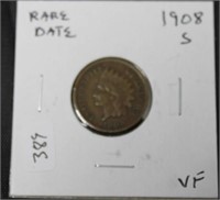 1908 S INDIAN HEAD CENT  RARE DATE