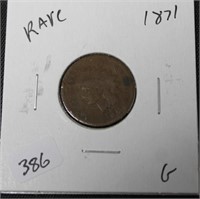 1871 INDIAN HEAD CENT  G  RARE DATE
