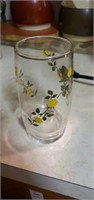 6 rose Anchor hocking glasses,assorted oils.