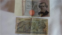 2 Italy Lire banknotes 1967-500 & 1973-1000
