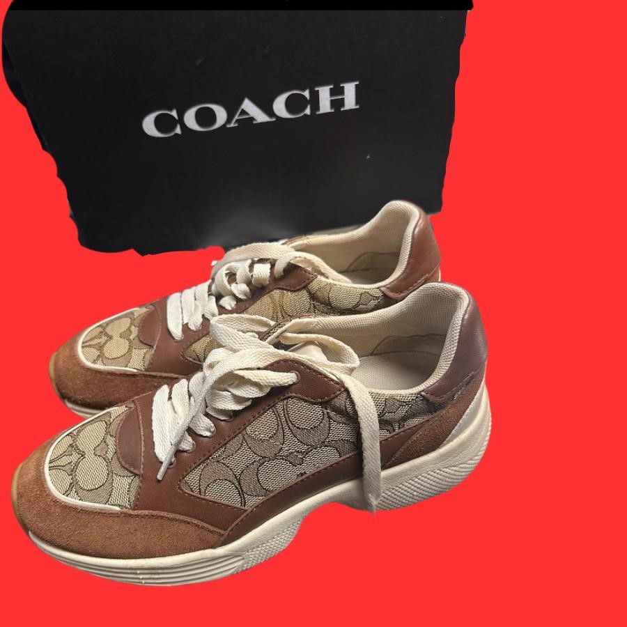 Original Coach Monogram Suede Sneakers 7.5