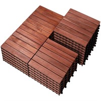 PrimeZone 27 PCS Solid Acacia Wood Interlocking