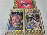 Lot of 2 Jordan and 1 Shaq card in gold holders