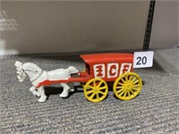 CAST IRON HORSE DRAWN CARRIAGE 3.5" H