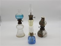 Vintage Miniature Hurricane Oil Lamps