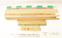 Wooden Yard Sticks with Metal & Plastic Rulers