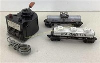 American Flyer controller & (2) O scale trains