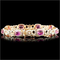 18K Gold Bracelet w/ 10.54ct Sapphire & 2.69ctw Di