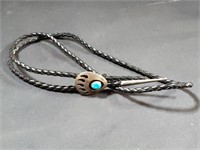 Turquoise & silver bolo tie